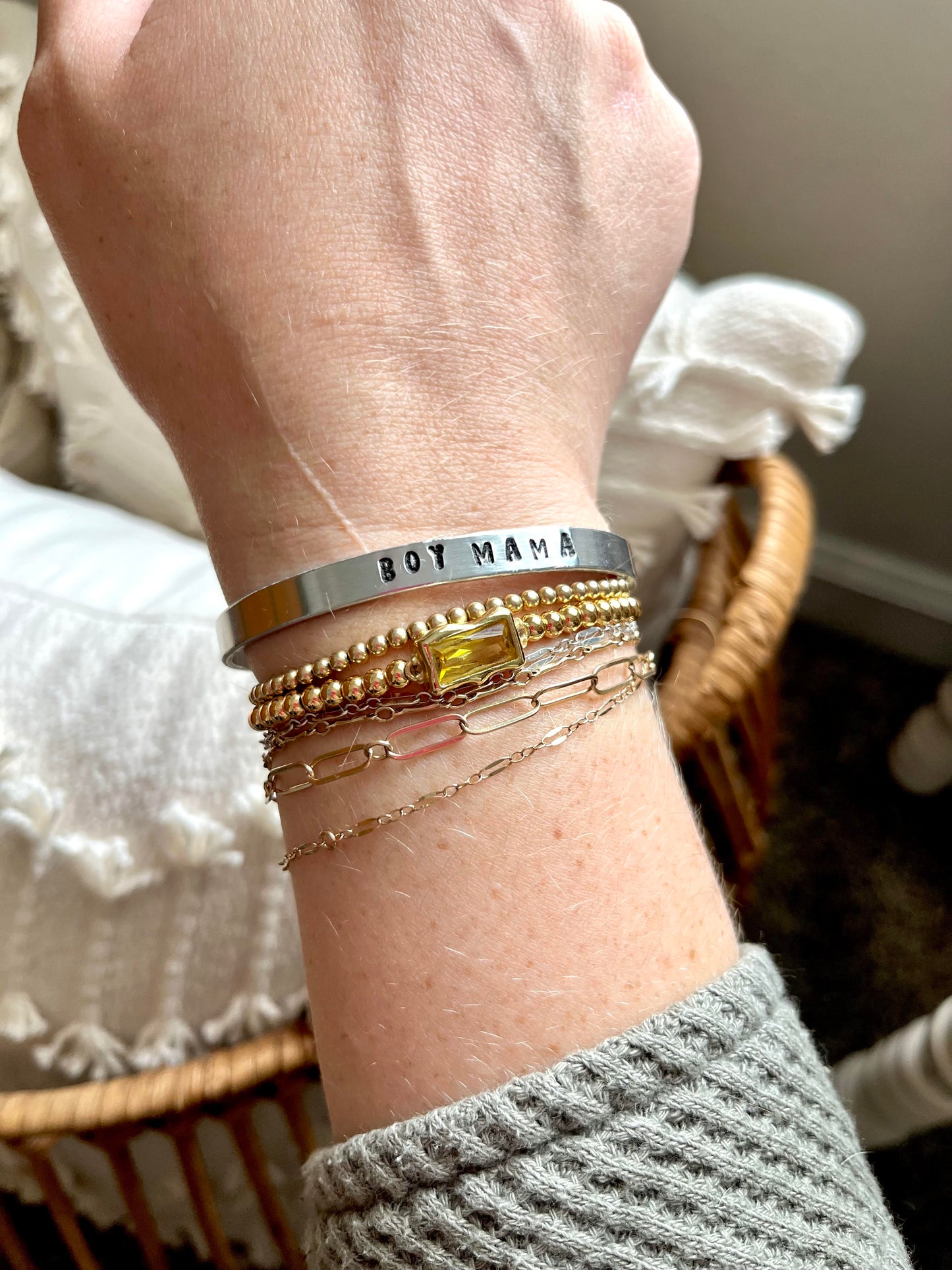 NUEVA pulsera estampada en plata