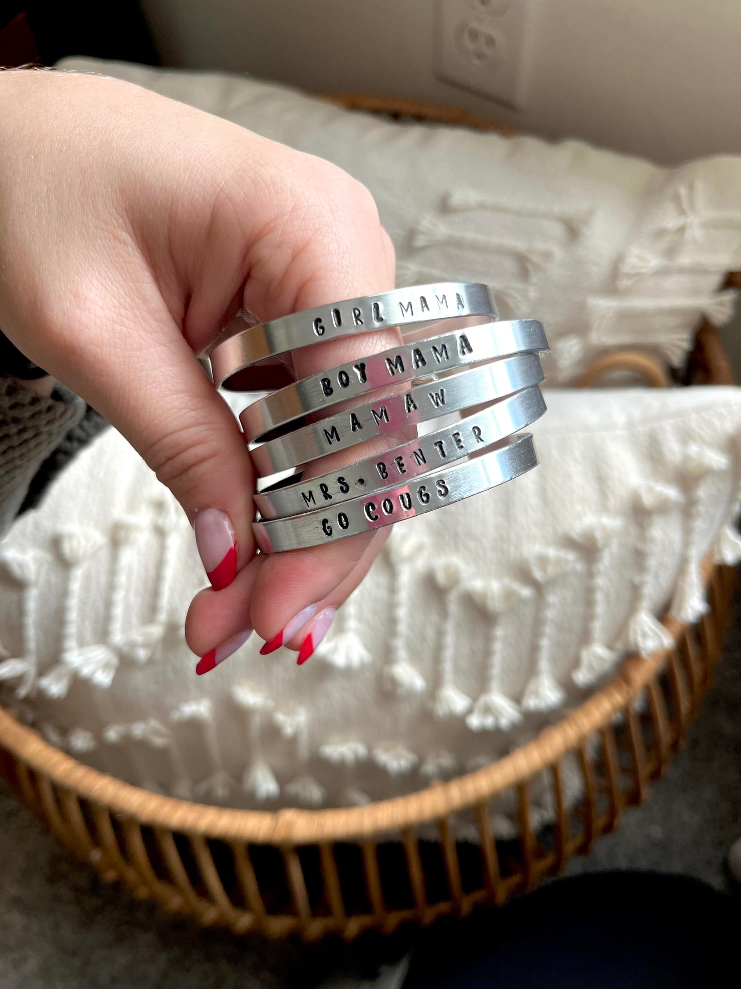 NUEVA pulsera estampada en plata