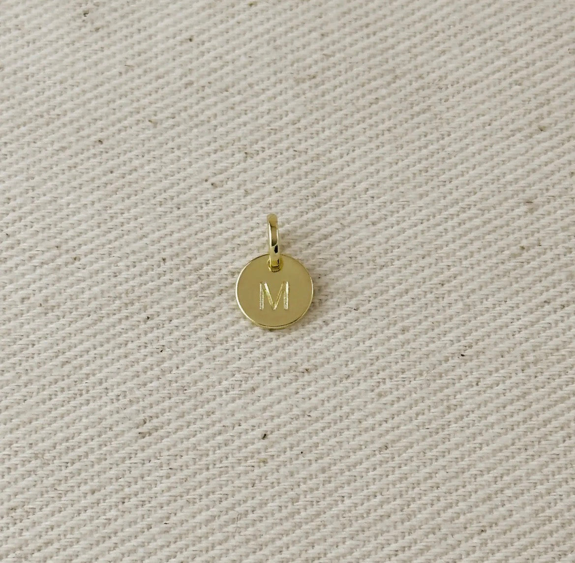 Circle Initial Letter Charm - Gold Filled