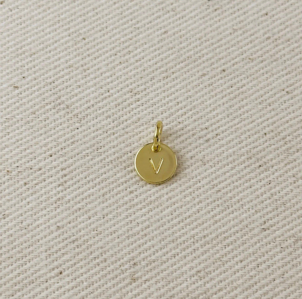 Circle Initial Letter Charm - Gold Filled