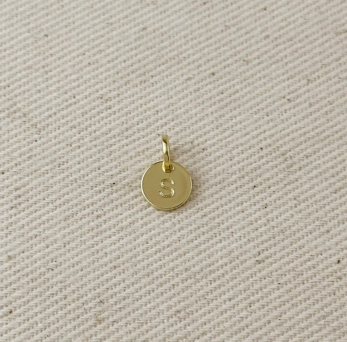 Circle Initial Letter Charm - Gold Filled