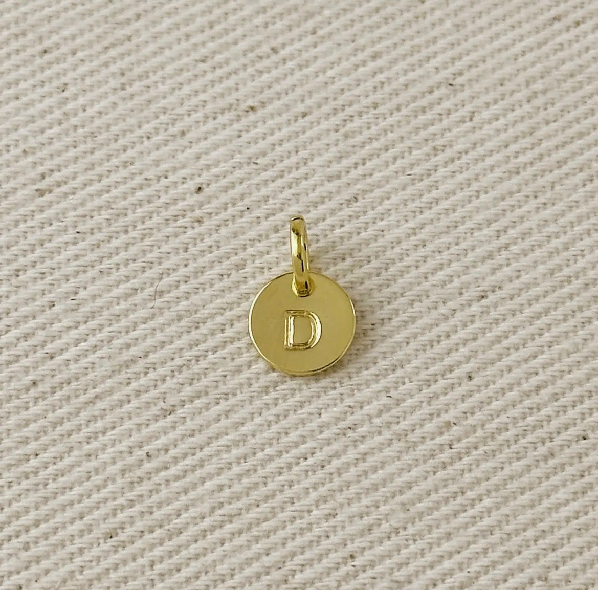 Circle Initial Letter Charm - Gold Filled