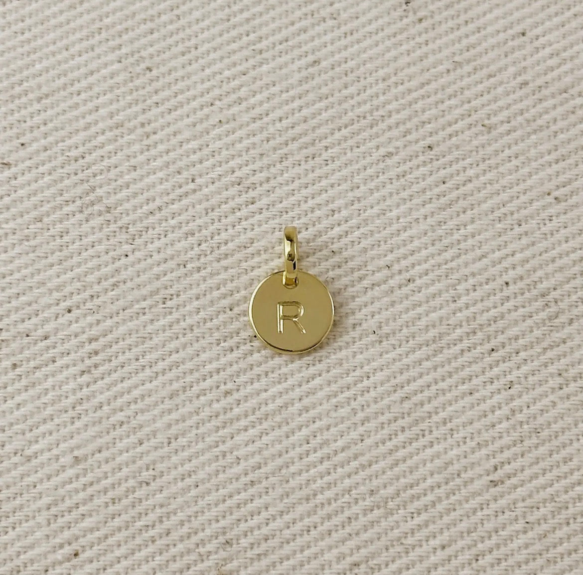 Circle Initial Letter Charm - Gold Filled