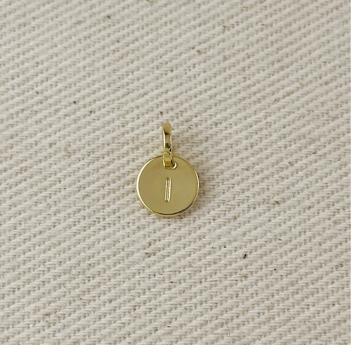 Circle Initial Letter Charm - Gold Filled