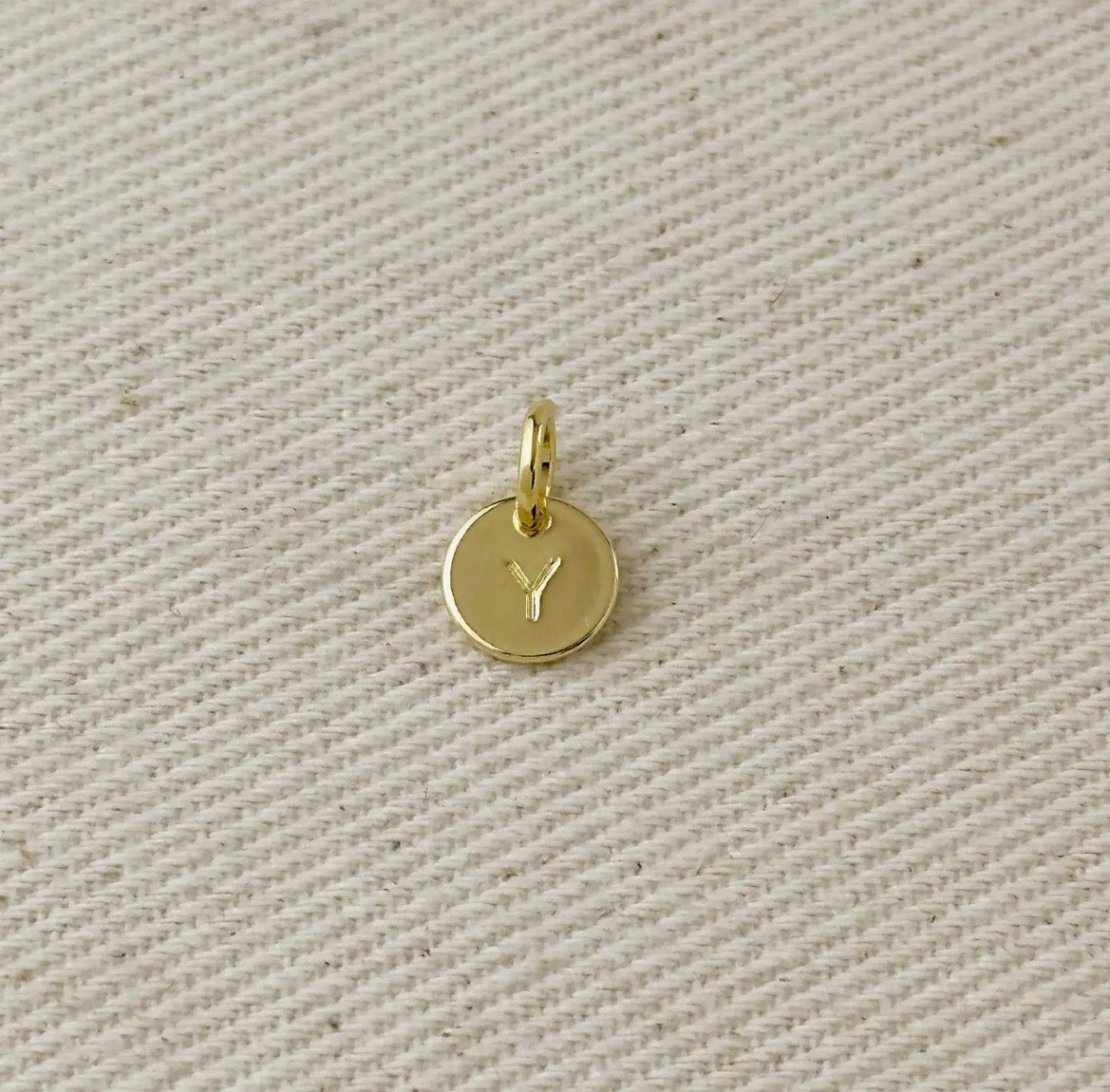 Circle Initial Letter Charm - Gold Filled