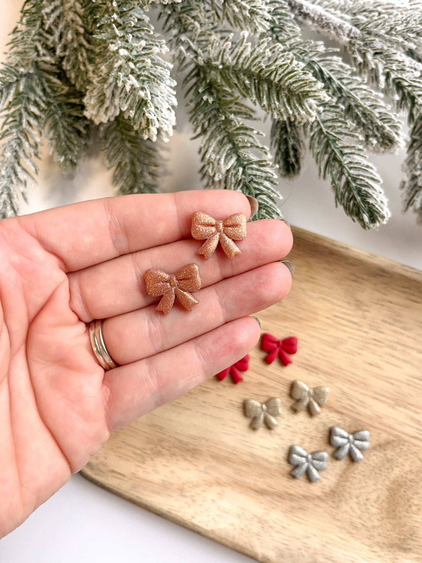 Christmas Bow Studs