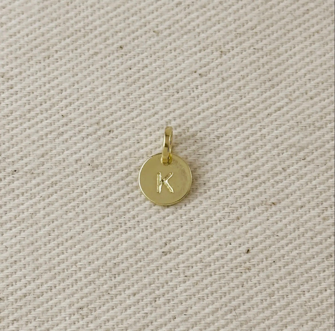 Circle Initial Letter Charm - Gold Filled