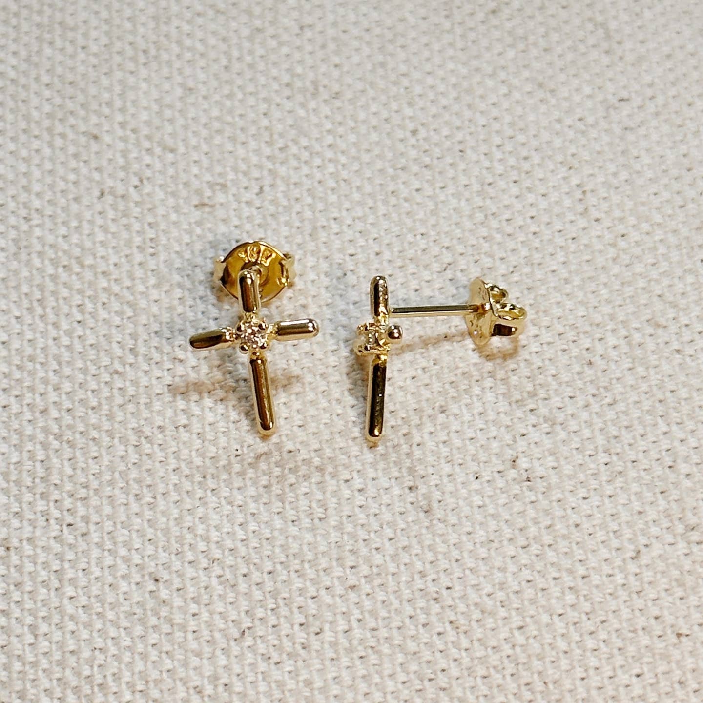 PREORDER Gold-Filled Cross CZ Studs