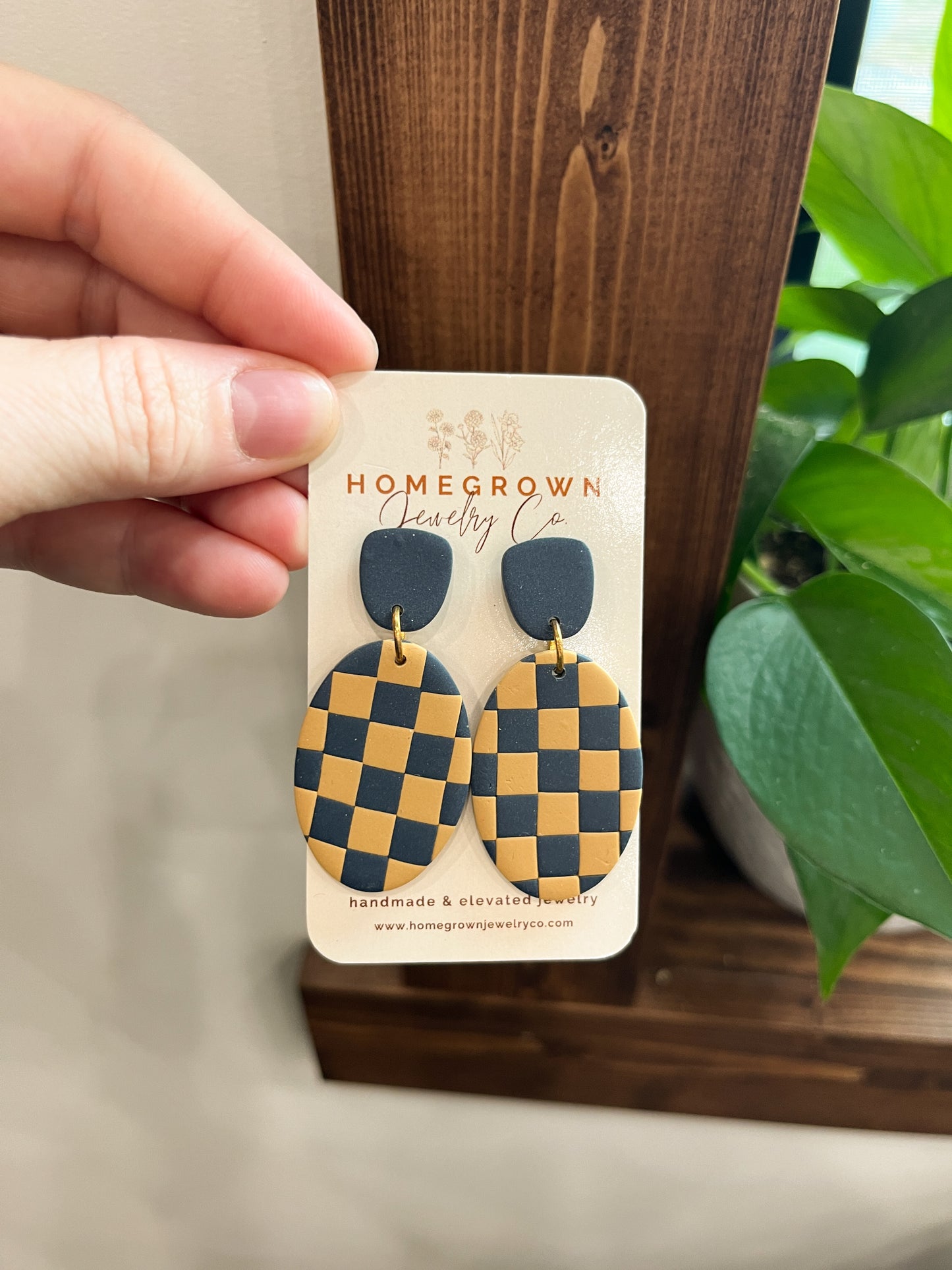 Blue & Gold Checkered Drops