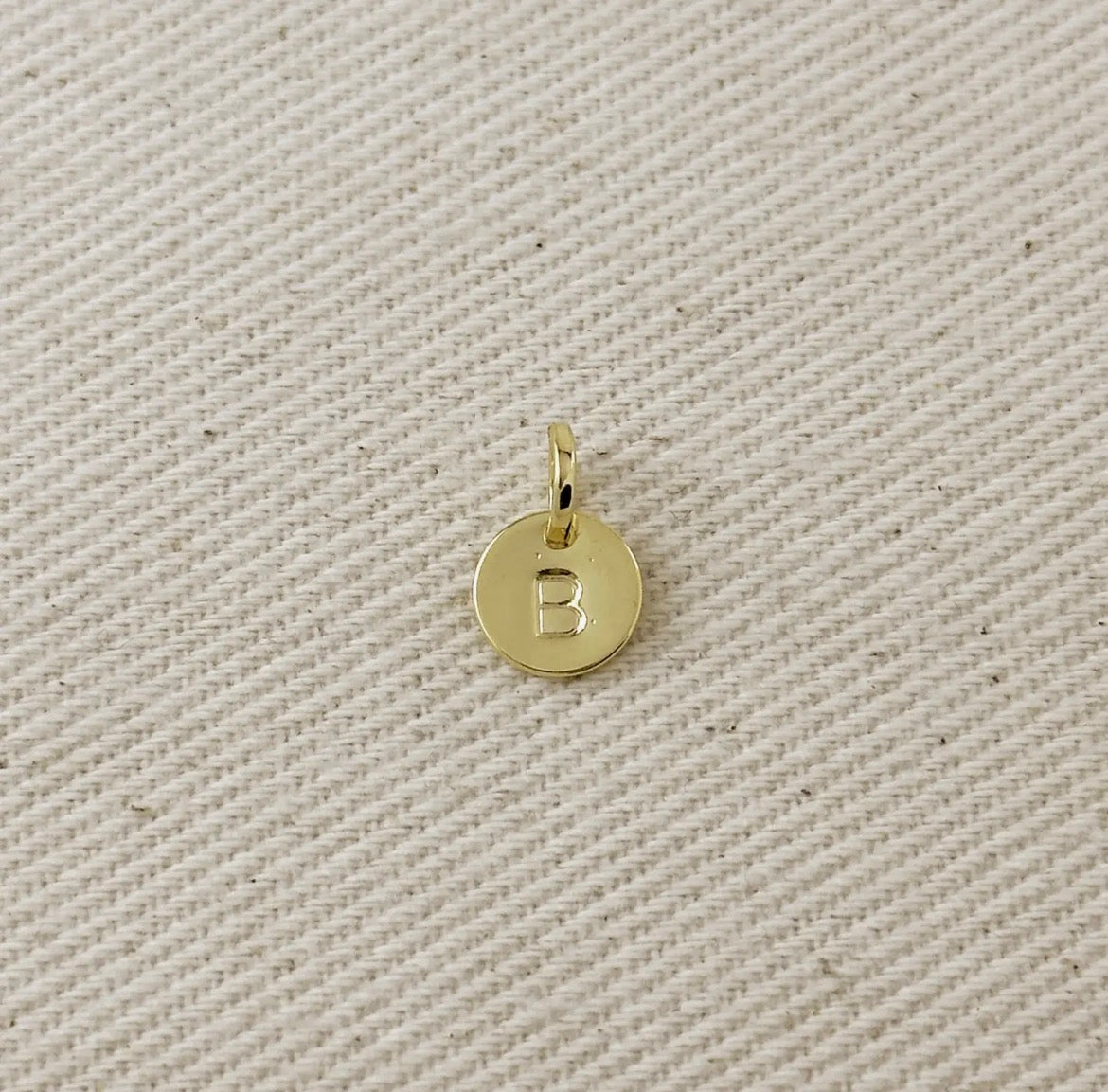 Circle Initial Letter Charm - Gold Filled