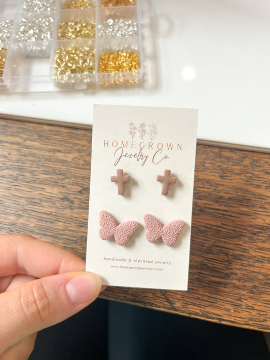 Cross & Butterfly Studs
