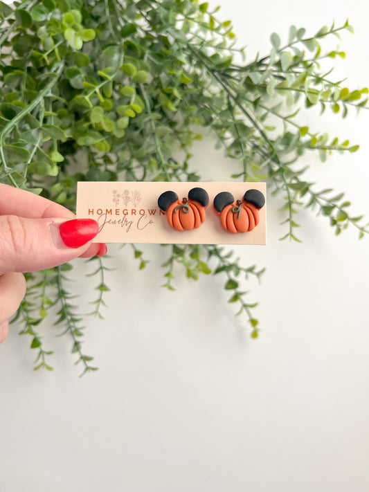 Mouse Pumpkin Studs