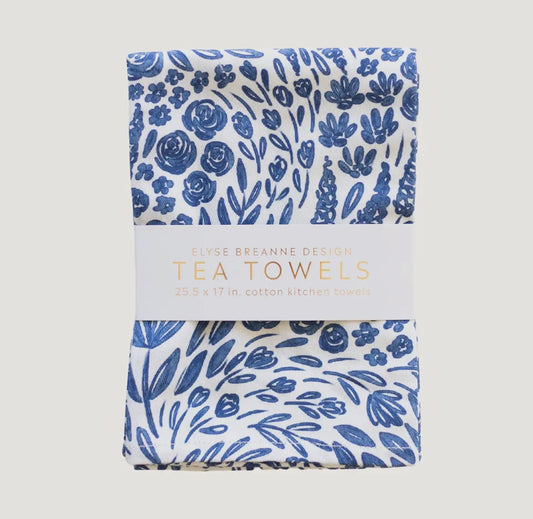 Porcelain Floral Tea Towels (Pack of 2)
