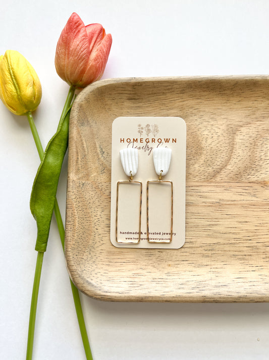 White & Gold Rectangle Drops